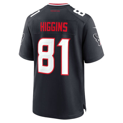 H.Texans #81 Jayden Higgins Navy Game American Football Jersey