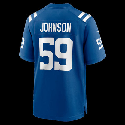 IN.Colts #59 Buddy Johnson Royal Team Game Stitched American Football Jerseys