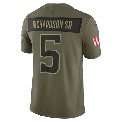 IN.Colts #5 Anthony Richardson Sr. Olive 2025 Salute to Service Limited Stitched American Football Jerseys
