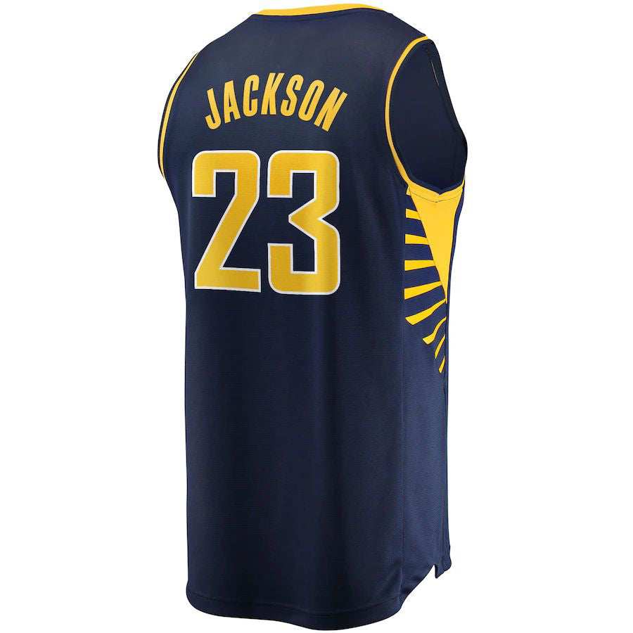 IN.Pacers #23 Isaiah Jackson Fanatics Branded 2021-22 Fast Break Replica Jersey Icon Edition Navy Stitched American Basketball Jersey