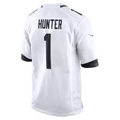 J.Jaguars #1 Travis Hunter White 2025 Draft First Round Pick Game Player Stitched American Football Jerseys