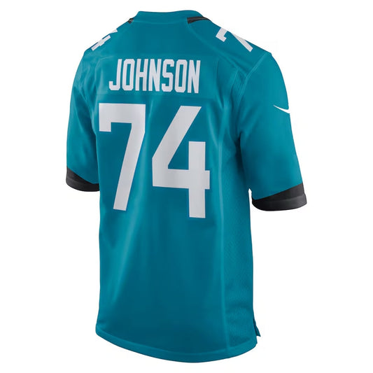 J.Jaguars #74 Fred Johnson Teal Team Game Stitched American Football Jerseys