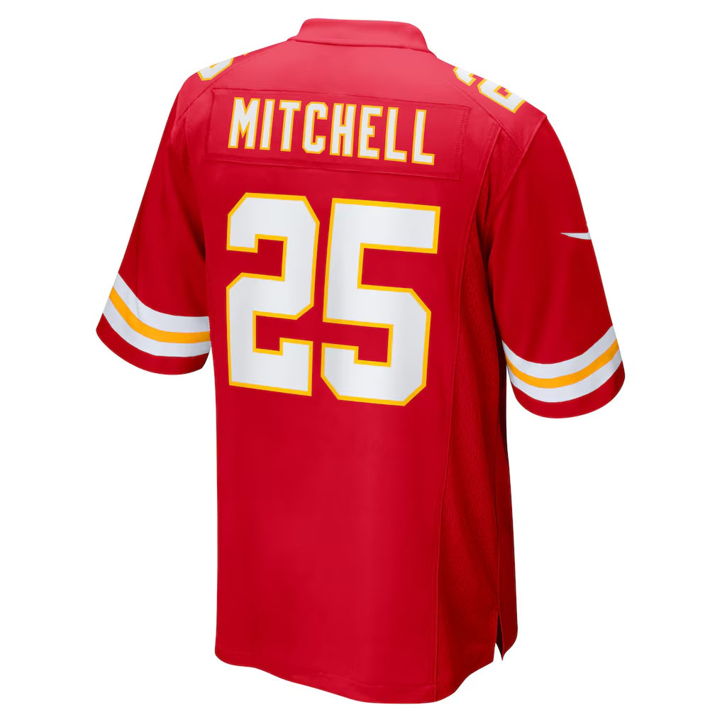 KC.Chiefs #25 Elijah Mitchell Red Team Game Stitched American Football Jerseys