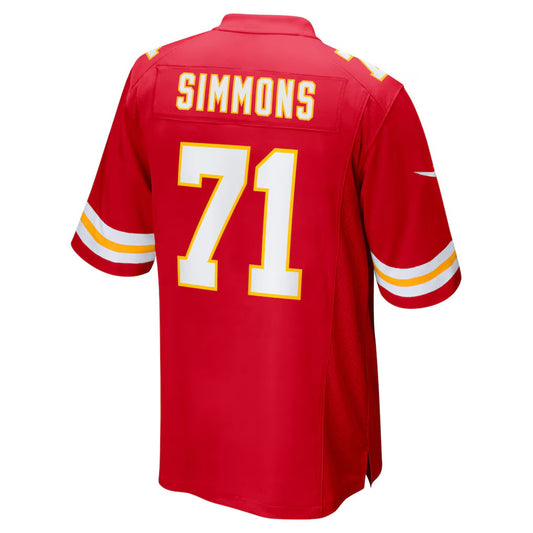 KC.Chiefs #71 Josh Simmons Red Team Game Stitched American Football Jerseys