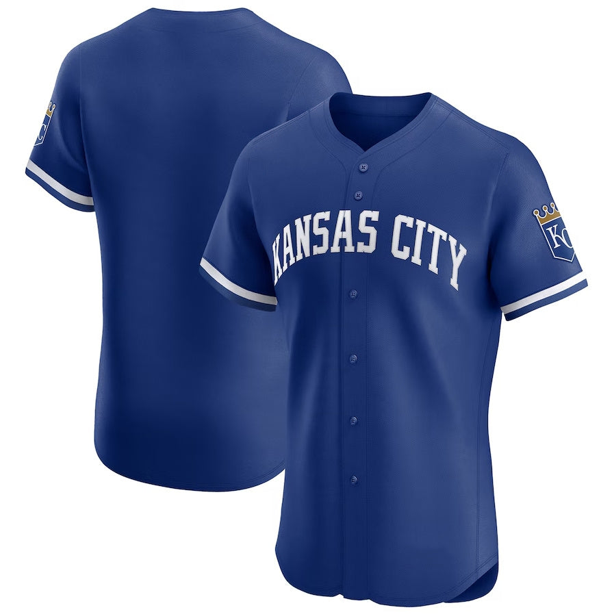Kansas City Royals Alternate Vapor Premier Elite Patch Jersey - Royal Stitched Baseball Jersey