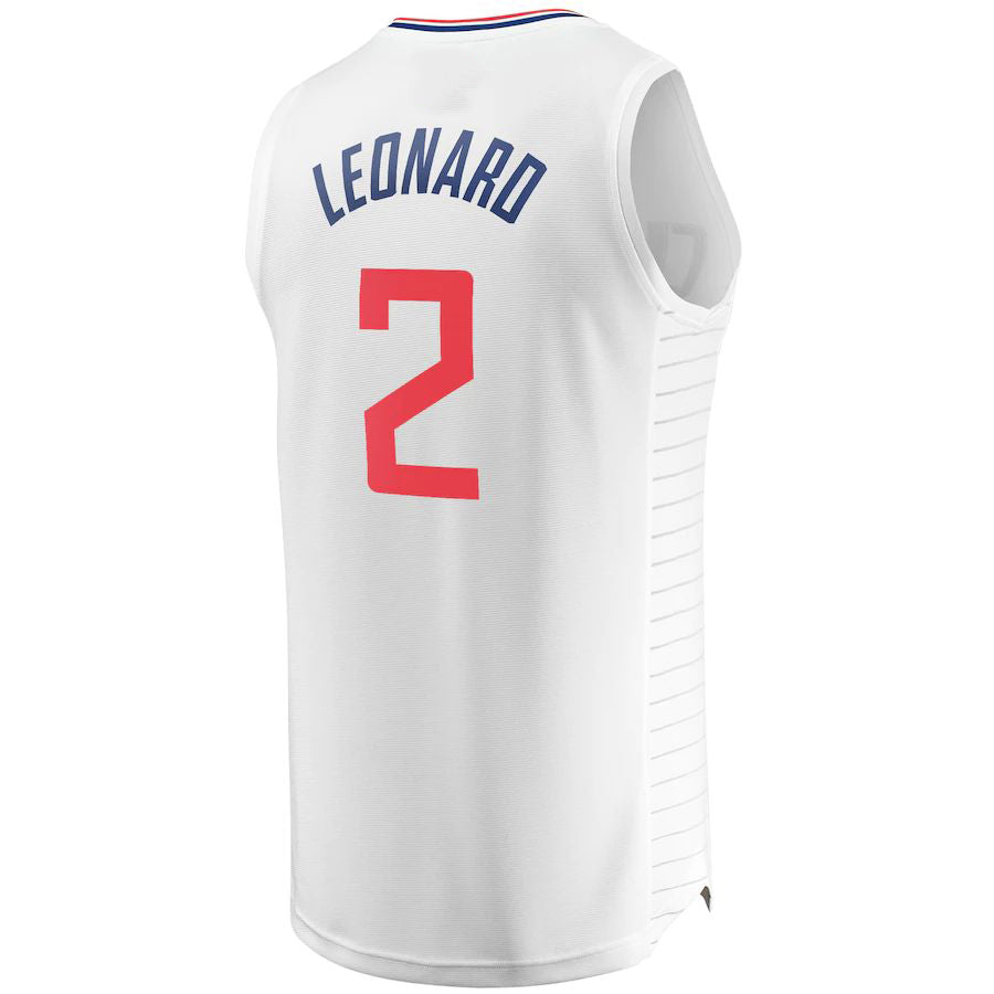 LA.Clippers #2 Kawhi Leonard Fanatics Branded 2020-21 Fast Break Player Jersey  Association Edition White Stitched American Basketball Jersey