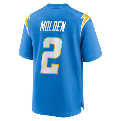 LA.Chargers #2 Elijah Molden Powder Blue Team Game Stitched American Football Jerseys