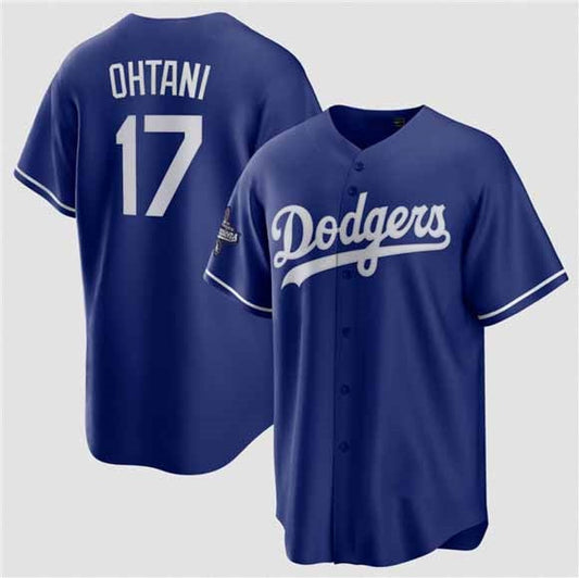 Los Angeles Dodgers #17 Shohei Ohtani Blue 2025 World Series Champions Stitched Baseball Jersey