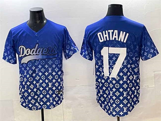 Los Angeles Dodgers #17 Shohei Ohtani Blue Limited Stitched Baseball Jersey