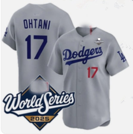 Los Angeles Dodgers #17 Shohei Ohtani Gray 2025 World Series Limited Stitched Baseball Jersey