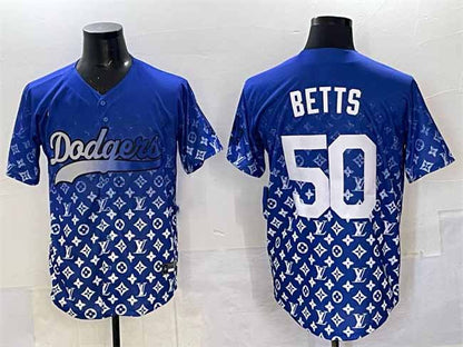 Los Angeles Dodgers #50 Mookie Betts Blue Limited Stitched Baseball Jersey