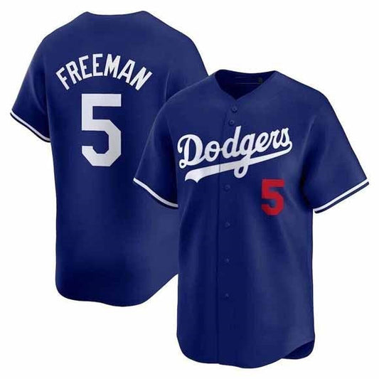 Los Angeles Dodgers #5 Freddie Freeman Royal Limited Stitched Baseball Jersey