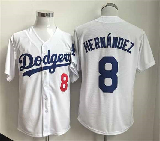 Los Angeles Dodgers #8 Enrique Hernandez WhiteLimited Stitched Baseball Jersey