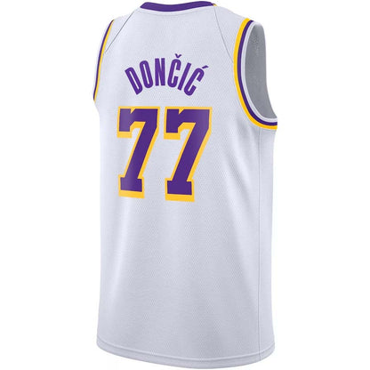 LA.Lakers #77 Luka Don?i? Association Edition Swingman Jersey - White Stitched American Basketball Jersey