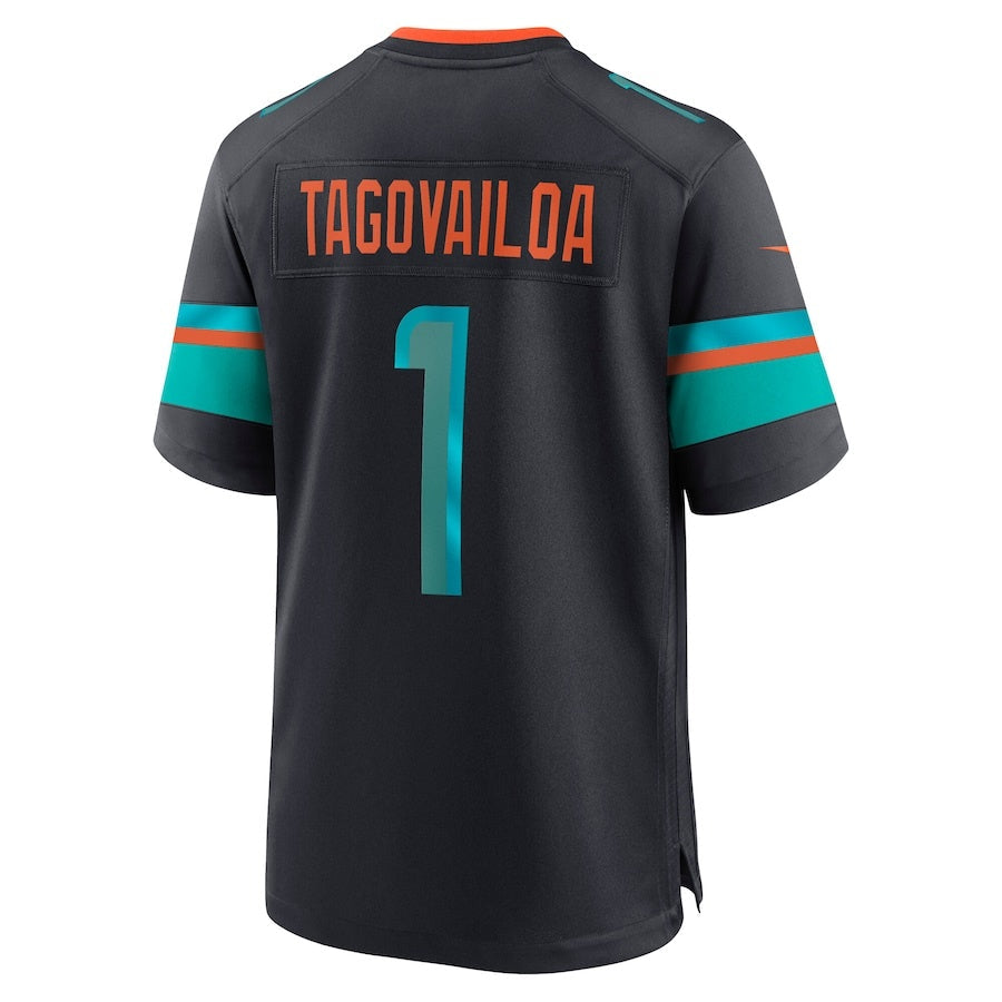 M.Dolphins #1 Tua Tagovailoa 2025 Rivalries Collection Game Jersey-PUHICS - Pitch Blue Stitched American Football Jersey-PUHICSS