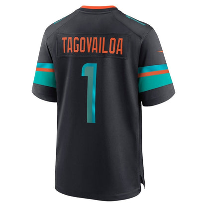 M.Dolphins #1 Tua Tagovailoa 2025 Rivalries Collection Game Jersey-PUHICS - Pitch Blue Stitched American Football Jersey-PUHICSS