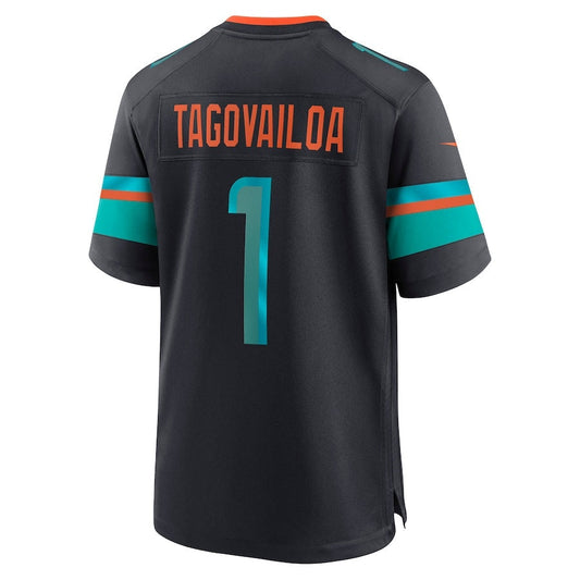 M.Dolphins #1 Tua Tagovailoa 2025 Rivalries Collection Game Jersey-PUHICS - Pitch Blue Stitched American Football Jersey-PUHICSS