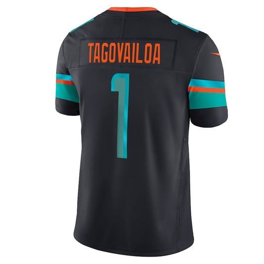 M.Dolphins #1 Tua Tagovailoa 2025 Rivalries Collection Limited Jersey-PUHICS - Pitch Blue Stitched American Football Jersey-PUHICSS