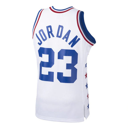 E.Conference #23 Michael Jordan Mitchell & Ness 1985 All-Star Game Authentic Jersey  White Stitched American Basketball Jersey