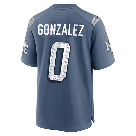 NE.Patriots #0 Christian Gonzalez 2025 Rivalries Collection Game Jersey-PUHICS - Storm Blue Stitched American Football Jersey-PUHICSS