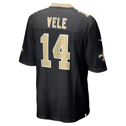 NO.Saints #14 Devaughn Vele Black Team Game Stitched American Football Jersey