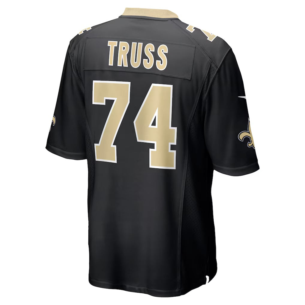 NO.Saints #74 Xavier Truss Black Team Game Stitched American Football Jersey
