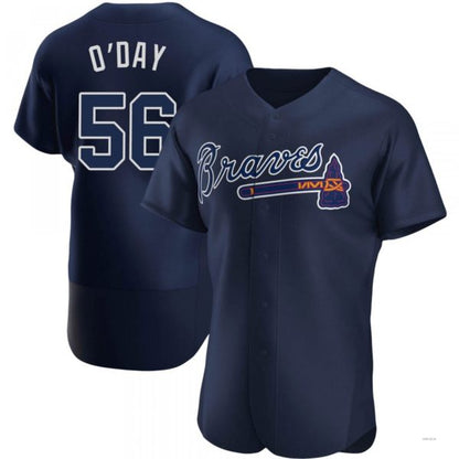 Atlanta Braves #56 Darren O¡¯Day Navy Alternate Team Name Jersey Stitches Baseball Jerseys