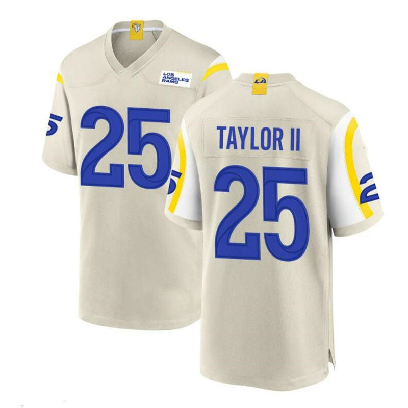 LA,Rams #25 Jason Taylor Game Jersey - Bone Stitched American Football Jersey