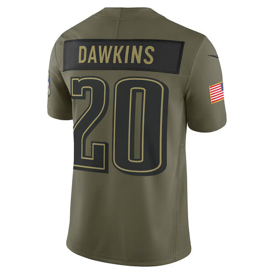 P.Eagles #20 Brian Dawkins Olive 2025 Salute to Service Retired Limited Stitched American Football Jerseys