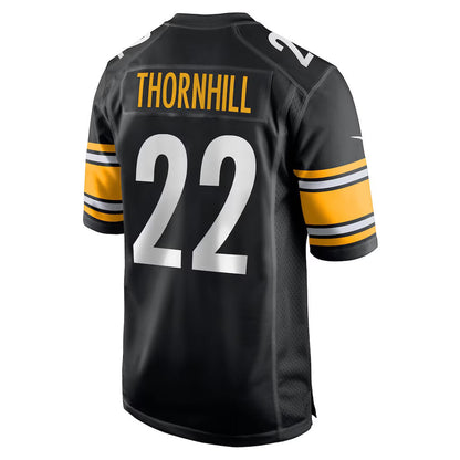 P.Steelers #22 Juan Thornhill Black Team Game Stitched American Football Jerseys