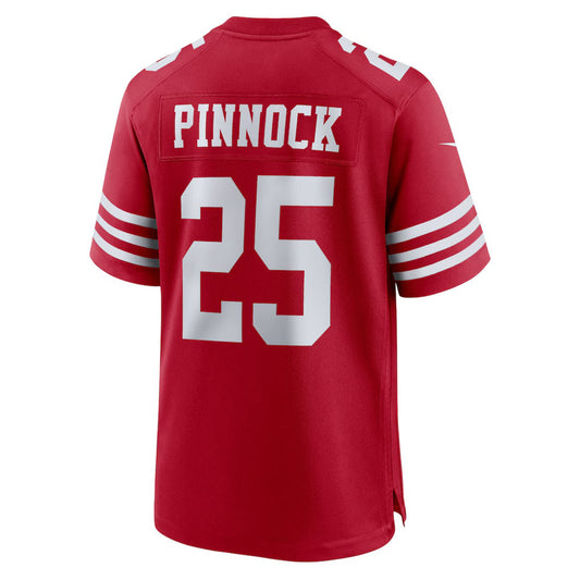 SF.49ers #25 Jason Pinnock Scarlet Team Game Stitched American Football Jerseys