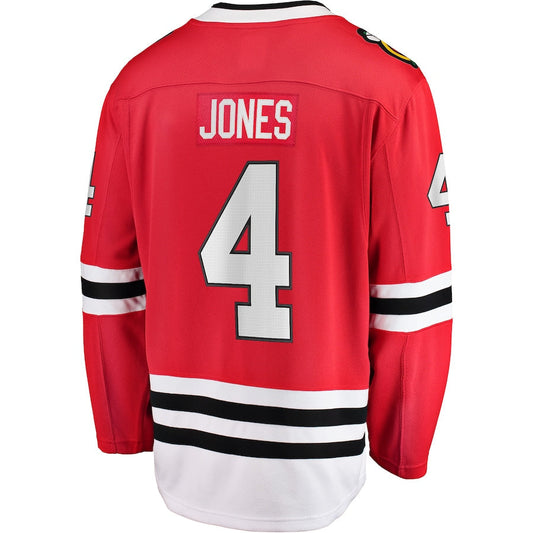C.Blackhawks #4 Seth Jones Fanatics Fanatics Branded Home Breakaway Player Jersey  Red Stitched American Hockey Jerseys