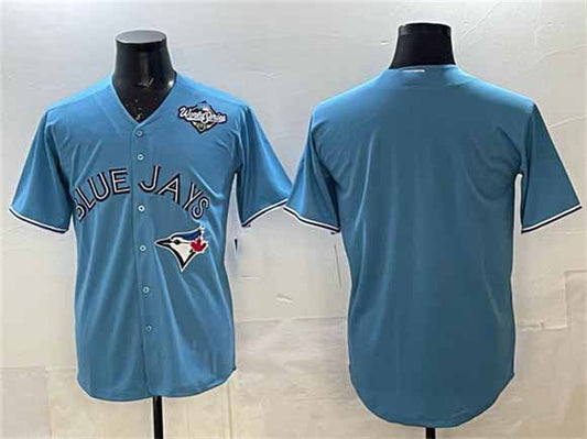 Toronto Blue Jays Blank Blue 2025 World Series Home Cool Base Stitched Baseball Jersey
