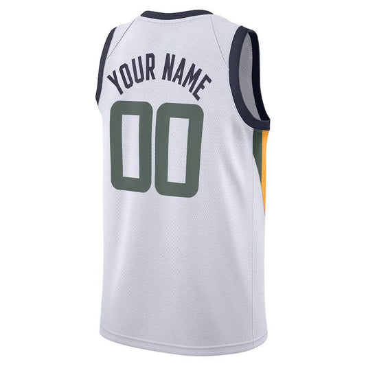 Custom U.Jazz Swingman Custom Jersey  Association Edition White Stitched Basketball Jersey