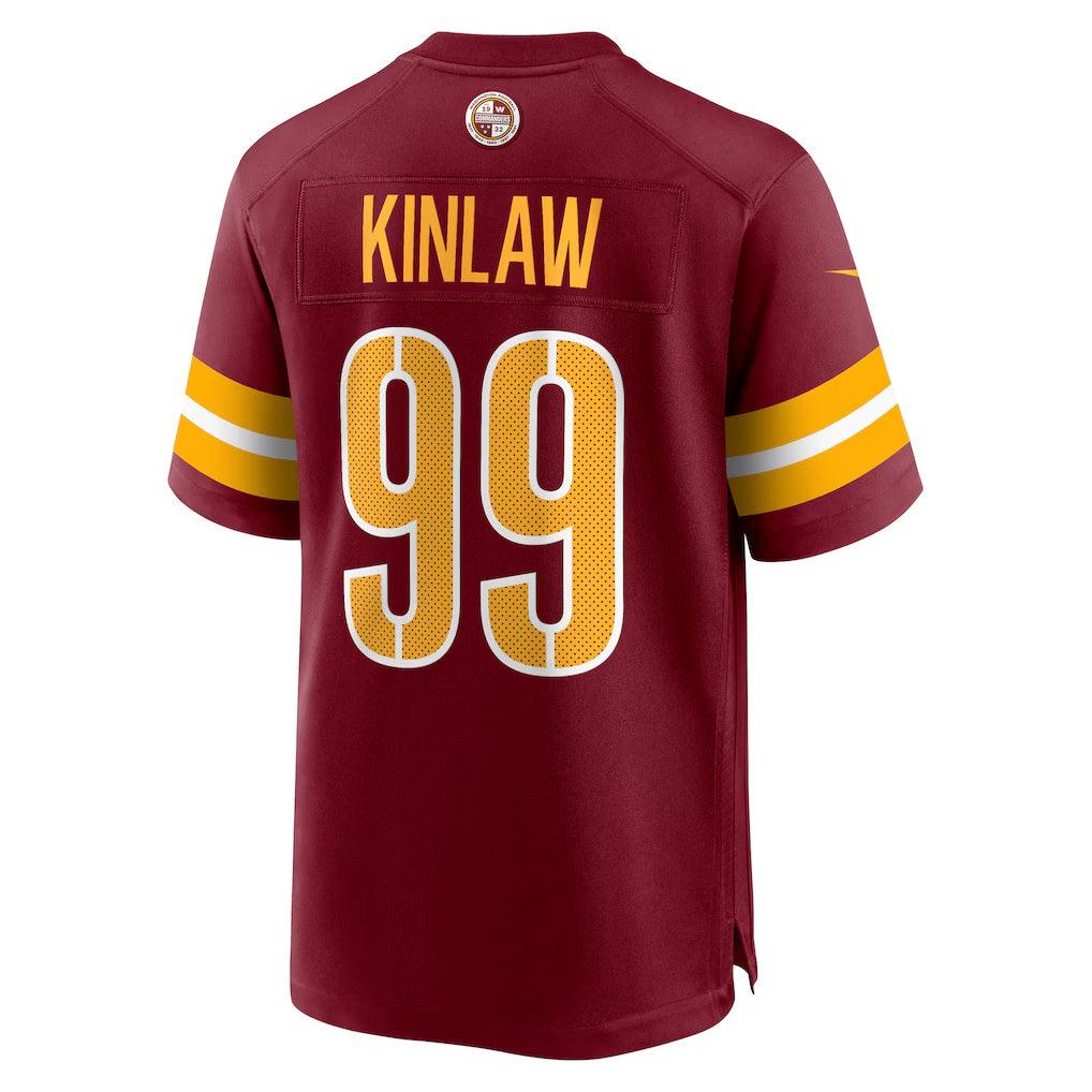 W.Commanders #99 Javon Kinlaw Burgundy Team Game Stitched American Football Jerseys