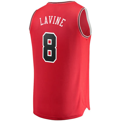 C.Bulls #8 Zach LaVine Fanatics Branded Fast Break Replica Jersey Red  Icon Edition Stitched American Basketball Jersey